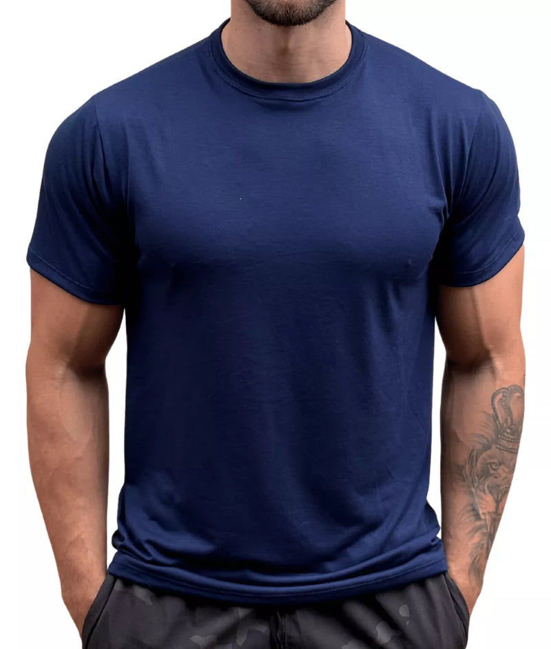Camiseta Masculina Básica Gola Redonda Malha Pv Anti-pilling - Azul Marinho
