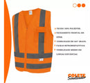 Colete Sinalização Serviços Gerais Construção Civil 1 Bolso - Laranja